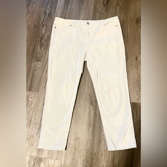 J Jill White Denim Authentic Fit Slim Ankle Jeans Size 16 - Picture 3 of 8